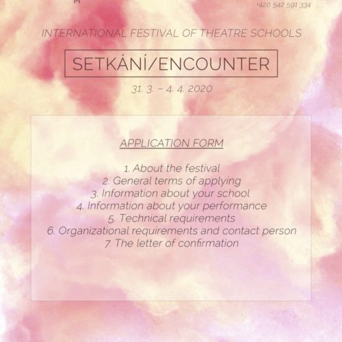Application form for SETKÁNÍ/ENCOUNTER 2020